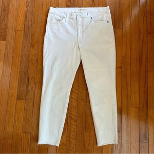 Madewell 9" High Rise Skinny Jeans White Size 31 Raw Hem Style# C1741
